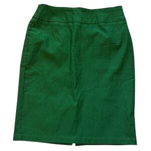 Kate Kasin Pencil Skirt Emerald Green Knee Length Sz Small Stretchy Work Career